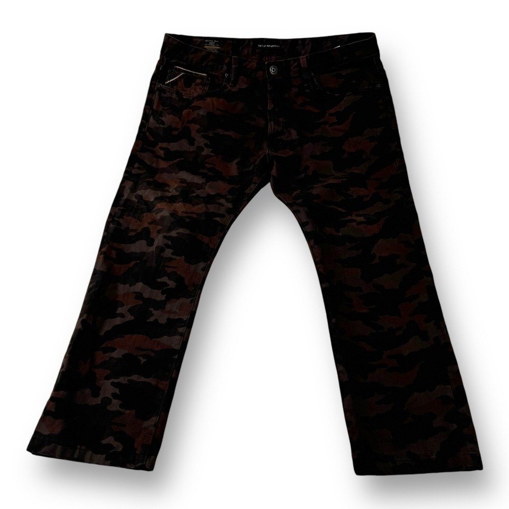 Cult of Individuality Rebel Straight 5 Pocket Cotton Jeans Brown Camo Size 38x28